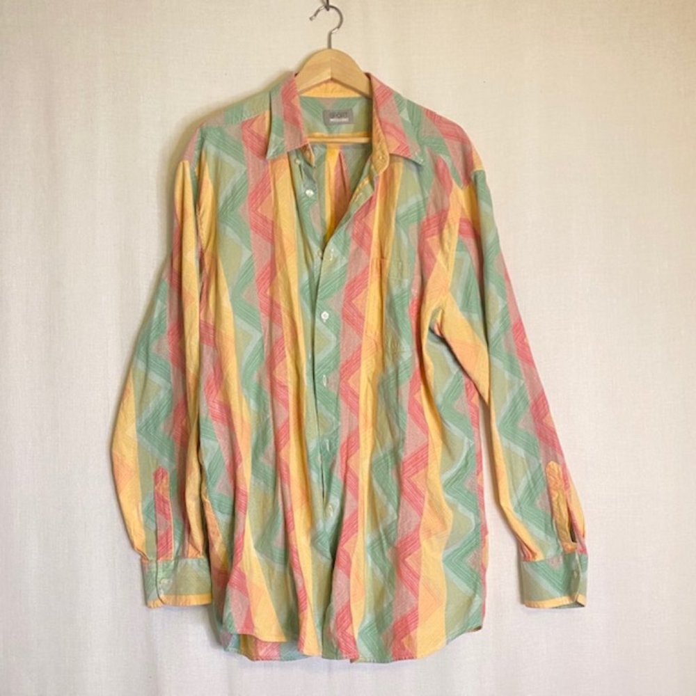 Vintage SPORT MISSONI Colorful Button Down Sz 58